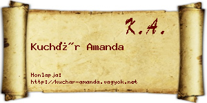 Kuchár Amanda névjegykártya